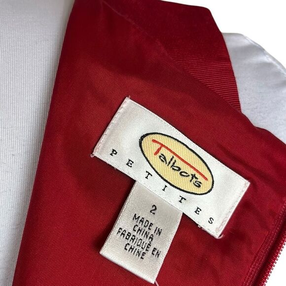 Talbots Taffeta Red And Black Color Block Dress, Size 2P, NWT - Picture 7 of 13